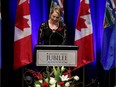 Cassia Prentice shares memories of her father, former Premier of Alberta Jim Prentice, during his state funeral at the Southern Alberta Jubilee in Calgary, Alta., on Friday October 28, 2016. Leah Hennel/Postmedia