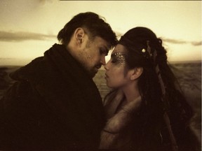 Corey Sevier and Roseanne Supernault in a scene from the film, The Northlander.