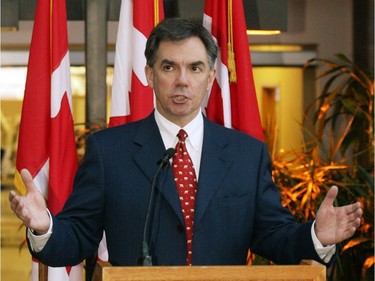Grant Black, Calgary Herald CALGARY, AB: January 19, 2009-  Environment minister JIm Prentice speaks to reporters in Calgary Monday, January 19, 2009, announcing the federal government has made a financial offer to producers who have proposed the MacKenzie Valley gas pipeline.  Photo by Grant Black, Calgary Herald  (For Business story by Dina O'Meara)