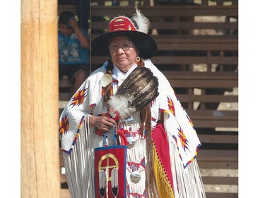 Evelyn Eagle Speaker (Locker) was crowned Stampede Queen in 1954, the first and only First Nations person to hold that title. She became a champion Pow Wow dancer later in life.