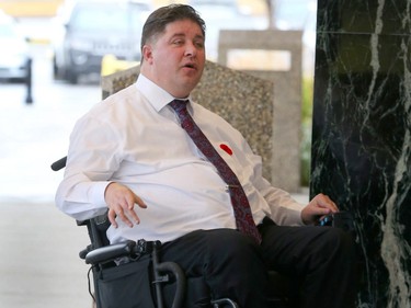 Liberal MP Kent Hehr arrives at the funeral for Jim Prentice in Calgary, Alta. on Friday October 28, 2016. Jim Wells/Postmedia