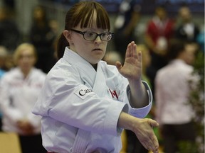 Natalie Olson competes in the para-karate category at the World Championships in Linz, Austria in October 2016. She trains at the South Calgary Wado Kai club.