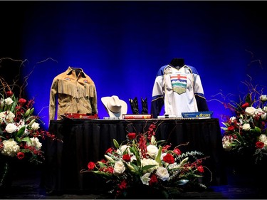 Personal items of former Premier of Alberta Jim Prentice during his state funeral.