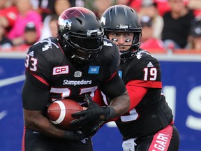 The Stampeders wore their third jerseys with the pistol patch during the  Labour Day Classic in Calgary on Monday September 5, 2016.