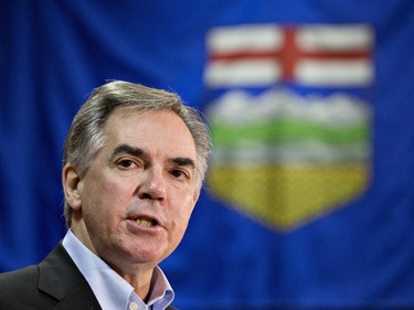 Alberta Premier Jim Prentice announces an election in Edmonton on Tuesday April 7, 2015.