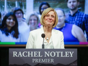 Premier Rachel Notley delivers her state of the province speech October 19, 2016 in Calgary.