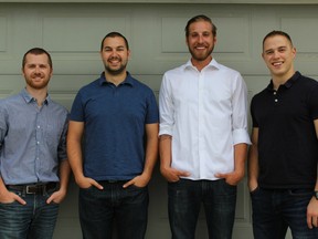 L-R: Rentograph founders, Jared Reich, Max Roussy, Jesse Regier, and Landon Kuhn.