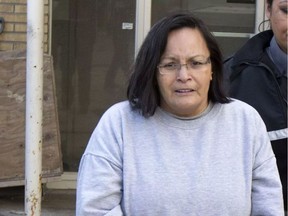 Frances Sugar, charged with murder the death of daughter Lindey in June 2014, leaves Queen's Bench Courthouse on March 27, 2015.