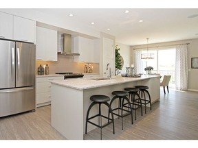 The kitchen in the Stirling show home by Cedarglen Homes in Auburn Bay.