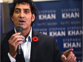 FILE PHOTO: Stephen Khan announces his intention to enter the Alberta Progressive Conservative Leadership race at his launch in St. Albert, Thursday, November 3, 2016.