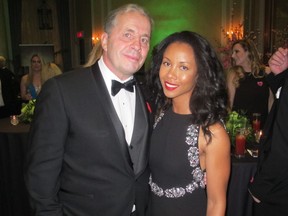The 2016  Bob Edwards Award Gala held Nov 4 at the Fairmont Palliser was an SRO success. Pictured are this year's honouree Bret "Hitman" Hart and his wife Stephanie Washington-Hart.