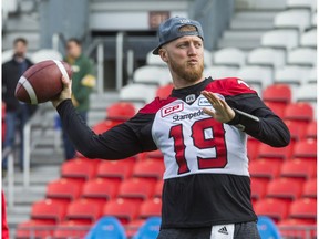 Calgary Stampeders Bo Levi Mitchell during a walkthrough ahead of the Grey Cup at BMO Field in Toronto, Ont. on Saturday November 26, 2016.