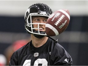 Calgary Stampeders quarterback Bo Levi Mitchell (19) during CFL Grey Cup practice in Toronto, Ont. on Friday November 25, 2016.