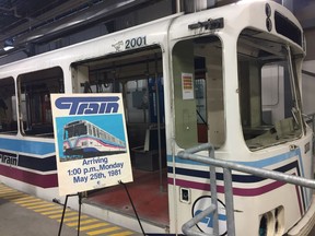 Calgary Transit's very first Light Rail Vehicle (LRV) was retired after 36 years of service and 2.5 million kilometres. It sits in transit's Oliver Bowen Maintenance Facility, where it is being decommissioned, on November 17, 2016. /Annalise Klingbeil/Postmedia