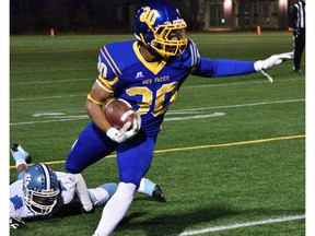 Bev Facey Falcons running back Chuba Hubbard, take on the St. Francis Browns in the football provincial Tier 1 final on Saturday in Calgary.