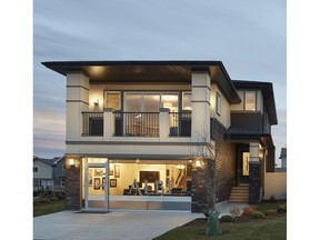 The front exterior of the Tevera show home in Tesoro in Tuscany.