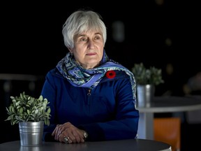 Women's rights leader Dr. Mary Valentich, Professor Emerita, Faculty of Social Work, sits for a photo and interview at the University of Calgary in Calgary, Alta., on Wednesday, Nov. 9, 2016. Valentich is dismayed by Donald Trump's presidential election win in the U.S. Lyle Aspinall/Postmedia Network