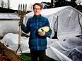 Kye Kocher in his inner city farm in Calgary, Alta., on Tuesday November 1, 2016.