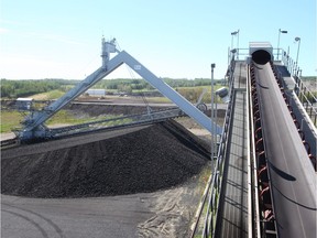 Coal-moving equipment at the Keephills 3 power plant at Wabamun, west of Edmonton.
