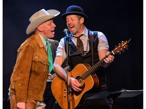 Musicians Matt Masters and Barney Bentall take part in the Cariboo Express.