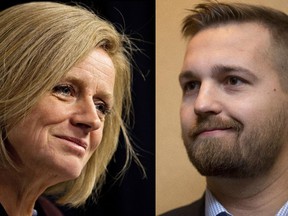 Premier Rachel Notley and Wildrose finance critic Derek Fildebrandt.