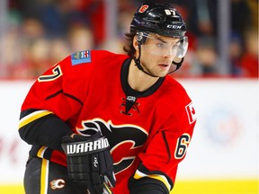 Calgary Flames Michael Frolik during the pre-game skate before playing the Dallas Stars in NHL hockey in Calgary, Alta., on Thursday, November 10, 2016. AL CHAREST/POSTMEDIA