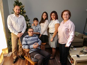 Left to right: Extended Syrian family, Maher Darouj, George Khazaka, grandson also named George Khazaka, Joulie Khazaka, mom Dania Farah and her mom, Soad Farah at their home in southwest Calgary on Sunday, Nov. 27, 2016.