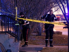 The scene of a fatal officer-involved shooting in the 1700 block of 11 avenue S.W. in Calgary on Tuesday, Nov. 29, 2016, that killed a women.