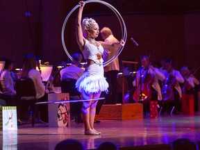 The Cirque Musica Holiday Spectacular marries the Calgary Philharmonic Orchestra with the circus for an acrobatic show.