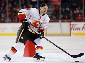 Calgary Flames Matt Stajan during the Flames SuperSkills at the Scotiabank Saddledomein Calgary, Alta., on Saturday December 3, 2016.