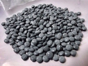 Fentanyl pills are shown in an undated photo.