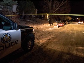Police contain the scene of a shooting in Huntington Hills early Wednesday, Dec. 21, 2016.