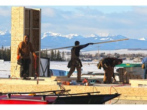 Construction starts on single-family homes climbed in the Calgary area last month.