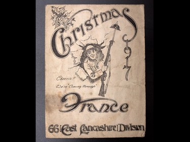 A Christmas card send home from World War I  is one of a variety of historic Christmas cards and letters from soldiers in the collection at the Military Museums in Calgary. The items were photographed on Tuesday December 20, 2016.