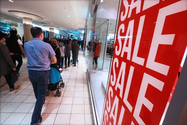Boxing Day bargain hunters pack Chinook Centre on December 26, 2016.
