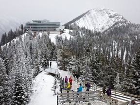 Caption: The boardwalk and new upper terminal at the Banff Gondola.
Credit: Andrew Penner