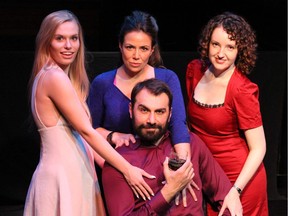 From left: Chantel Brousseau as Zoey; Dylan Carter as Sandy; Fadi Saghir as Don Juan and Gillian Klassen as Donna Elvira in Don Juan in Chicago.