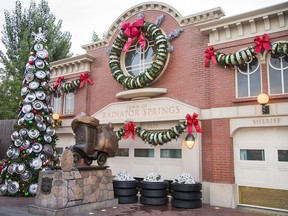 HOLIDAYS AT THE DISNEYLAND RESORT (ANAHEIM, Calif.) – The Disneyland Resort is a magical place for creating holiday memories with family and friends. Holidays at the Disneyland Resort will run from Nov. 10, 2016, through Jan 8, 2017, with the new "Festival of Holidays" and new "World of Color–Season of Light," plus guest favorites "it's a small world" and Haunted Mansion Holiday. Glistening Christmas trees and beautiful seasonal decorations adorn the entire resort, and Cars Land gets a fun Holiday overlay with car-themed decor. (Paul Hiffmeyer/Disneyland Resort)