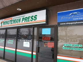 The Minuteman Press where Payne's package is being held.