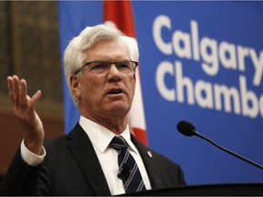 Minister of Natural Resources James Carr speaks to the Calgary Chamber of Commerce on Nov. 30, 2016.