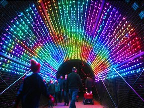 Calgarians enjoy the Calgary Zoo's Zoolights on Sunday November 27, 2016.  GAVIN YOUNG/POSTMEDIA