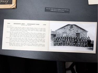 A Christmas card sent back home by interned enemy soldiers in Medicine Hat is one of a variety of historic Christmas cards in the collection at the Military Museums in Calgary.