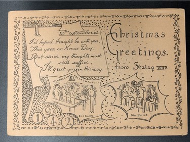 A Christmas card from a Second World War German prison camp.