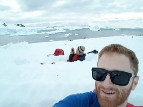 Calgary adventurer Blake Holtsbaum spent Christmas Eve in Antarctica. Photo courtesy of Blake Holtsbaum.