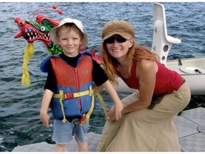 Ryan Alexander Lovett is shown with his mother Tamara Lovett in this image provided by the child's father Brian Jerome from his Facebook page. The trial of a Calgary woman accused of criminal negligence in the death of her seven-year-old son continues today.