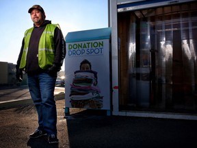 A single father of two, Jesse Ramos has benefitted from the Calgary Food Bank. He is shown at one of his two part-time jobs on Tuesday, November 29, 2016.