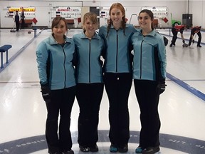 Skip Jessica Wytrychowski and Calgary Winter Club teammates Emily Plett, Cheryl Damen and Claire Sutcliffe won the U18 C-event during the Airdrie U15/U18 Junior Bonspiel at the Airdrie Curling Club on Saturday, Nov. 12, 2016 in Airdrie, Alta. Handout/Airdrie Echo/Postmedia Network
