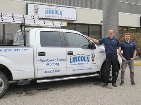 Fred Hamilton, left, and son Freddie Hamilton Jr. of Lincoln Building Products Ltd.