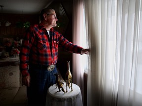 Rudy Prediger, 82, is one of the most vocal holdouts at the Midfield Mobile Home Park in Calgary, Alta., on Friday January 6, 2017. Leah Hennel/Postmedia