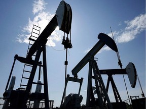 Pumpjacks at work pumping crude oil near Halkirk, Alta., June 20, 2007. The election of Donald Trump is good news for U.S. oil and gas drillers and potentially bad news for the Canadian industry, says the head of the Canadian Association of Oilwell Drilling Contractors. THE CANADIAN PRESS/Larry MacDougal ORG XMIT: CPT121